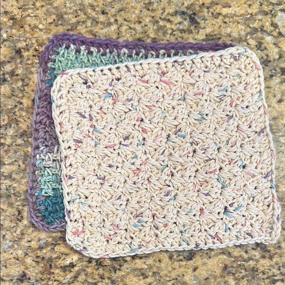 Handmade Crochet Dishcloth Set 100% cotton